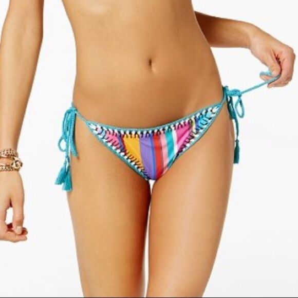 NWT Nanette Lepore Stripe Crochet Bikini Bottom - Picture 1 of 3